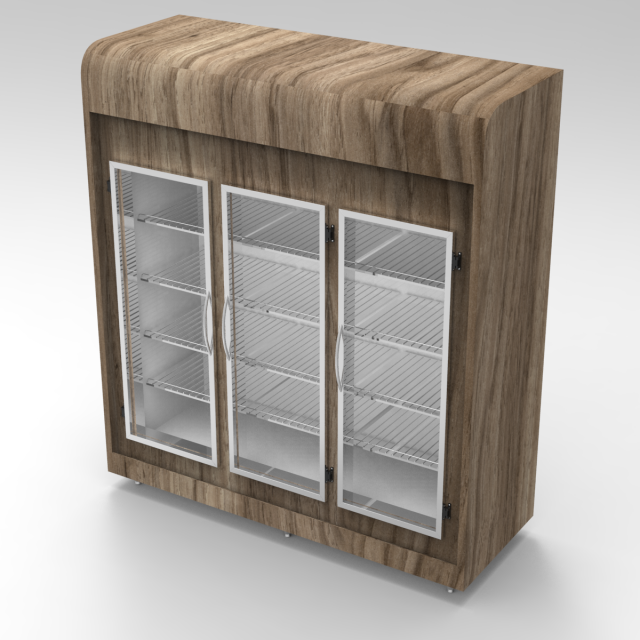 3 doors bakery display refrigerator 3Dモデル .c4d .max .obj .3ds .fbx .stl .blend 