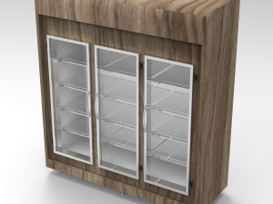 3 doors bakery display refrigerator 3Dモデル