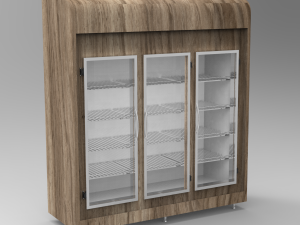3 doors bakery display refrigerator 3Dモデル