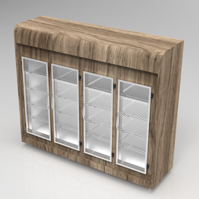 4 doors bakery display refrigerator Modèle 3D .c4d .max .obj .3ds .fbx .stl .blend 