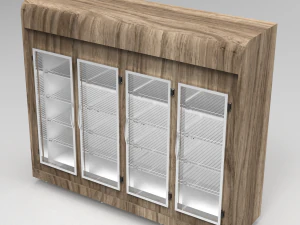 Geladeira expositora para padaria 4 portas Modelo 3D