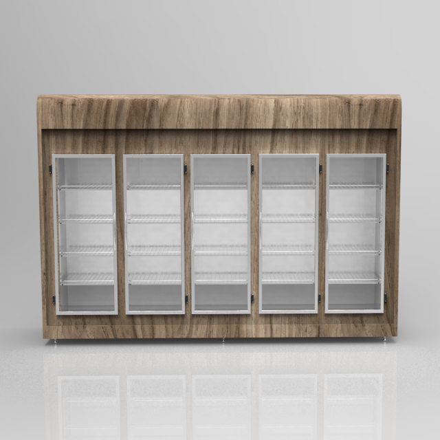 5 doors bakery display refrigerator 3D 模型 .c4d .max .obj .3ds .fbx .stl .blend 