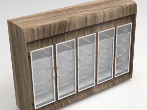 5 doors bakery display refrigerator 3D 模型