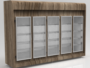 5 doors bakery display refrigerator 3D 模型