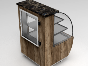 round bakery display showcase refrigerated 1 door Modèle 3D