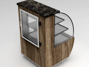 round bakery display showcase refrigerated 1 door 3D Model