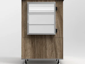 round bakery display showcase refrigerated 1 door 3D Model