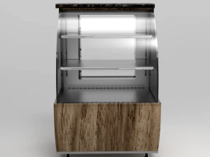 round bakery display showcase refrigerated 1 door 3D Model
