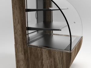 round bakery display showcase refrigerated 1 door Modèle 3D