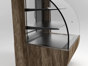 round bakery display showcase refrigerated 1 door 3D Model