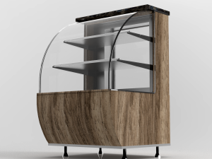 round bakery display showcase refrigerated 1 door Modèle 3D