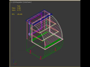 round bakery display showcase refrigerated 1 door 3D Model