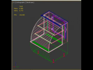 round bakery display showcase refrigerated 1 door 3D Model