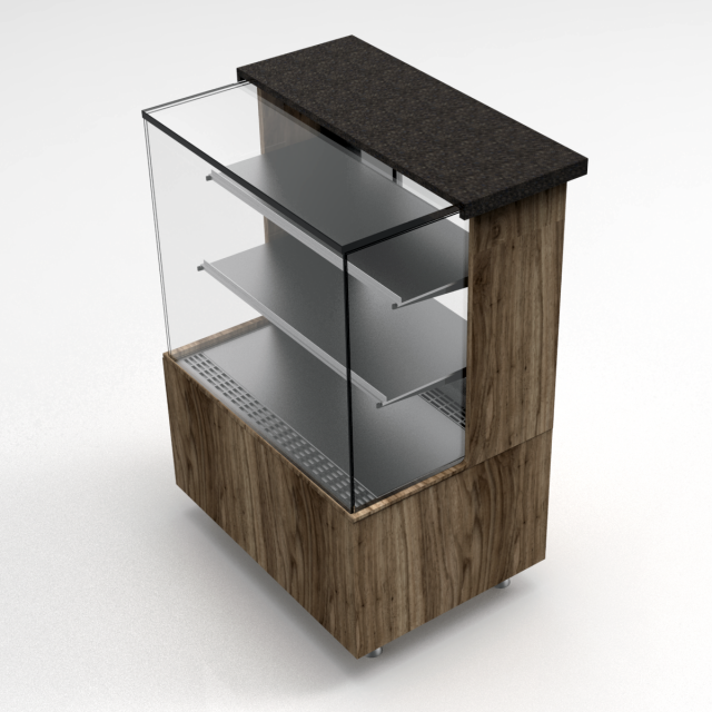 square bakery display refrigerated showcase 1 door 3D Model .c4d .max .obj .3ds .fbx .stl .blend 