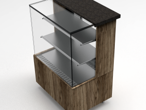 square bakery display refrigerated showcase 1 door Modello 3D