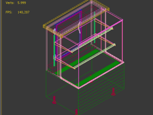 square bakery display refrigerated showcase 1 door 3D Model