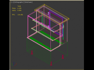 square bakery display refrigerated showcase 1 door 3D Model