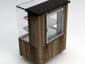 square bakery display refrigerated showcase 1 door 3D Model