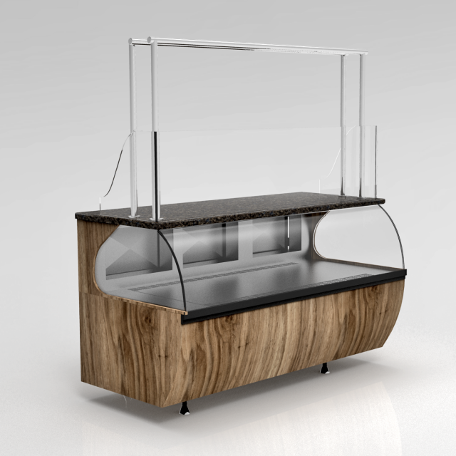 bakery butchery refrigerated showcase with hanger Modelo 3D .c4d .max .obj .3ds .fbx .stl .blend 