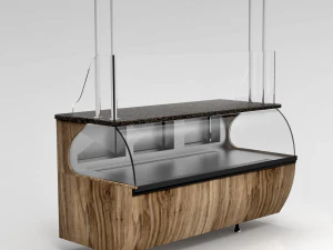 bakery butchery refrigerated showcase with hanger 3D Model