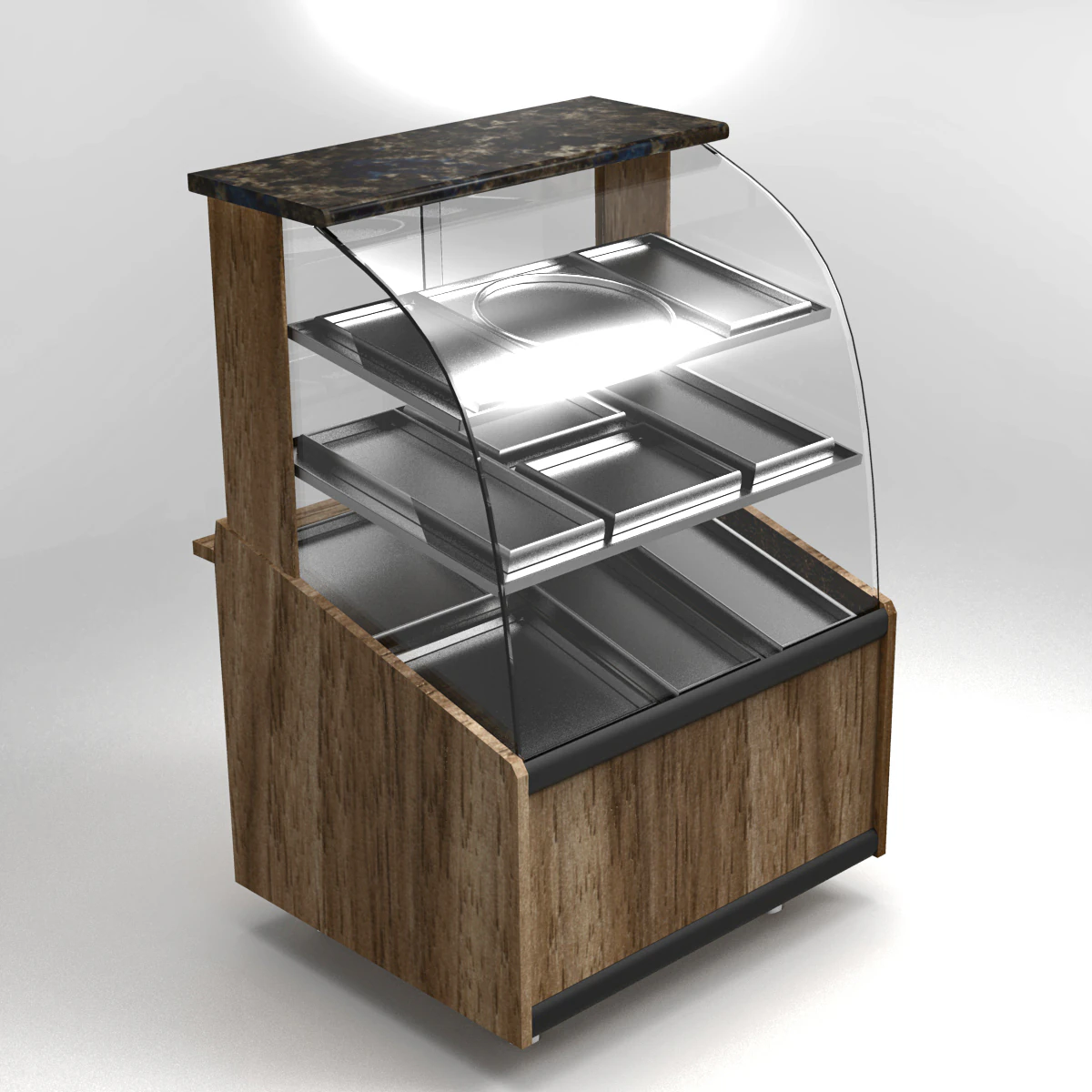hot food bakery showcase 3D Model .c4d .max .obj .3ds .fbx .stl .blend