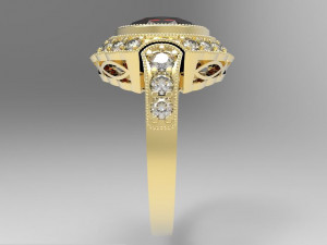 ring with oval stone 3Dプリントモデル