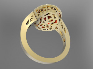 ring with oval stone 3Dプリントモデル