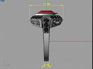 ring with oval stone 3Dプリントモデル