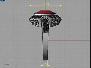 ring with oval stone 3D Print Model