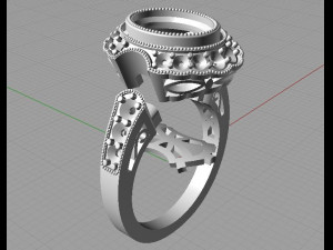 ring with oval stone 3Dプリントモデル