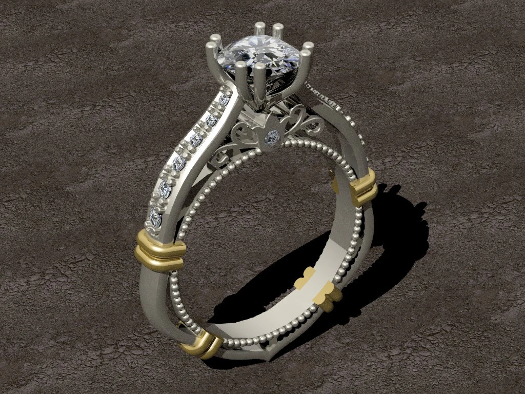 verragio ring 3D Print Model .c4d .max .obj .3ds .fbx .stl .blend