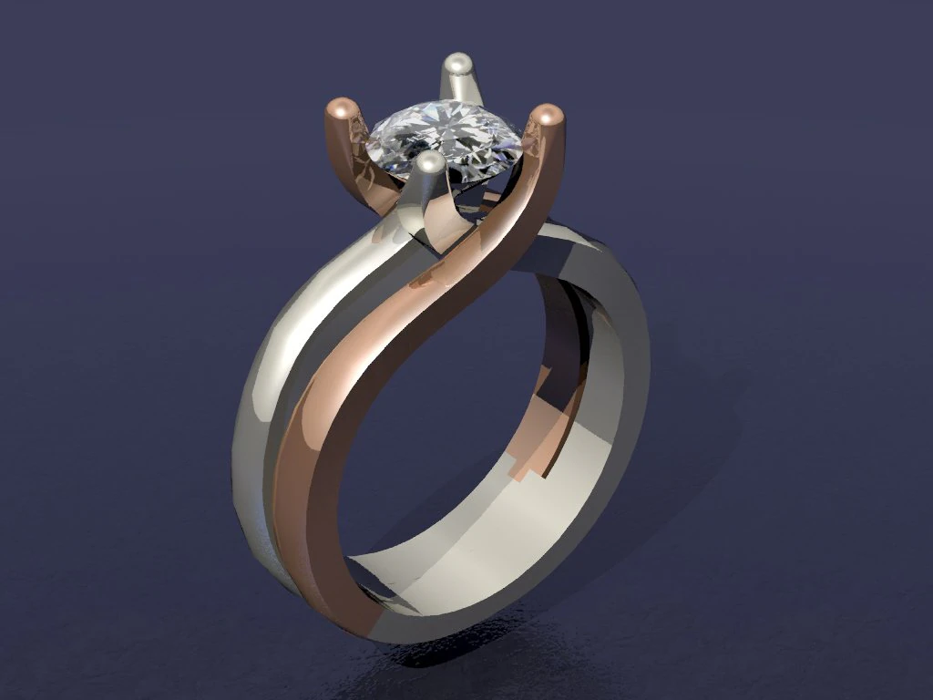 2 tone ring 3D Print Model .c4d .max .obj .3ds .fbx .stl .blend 