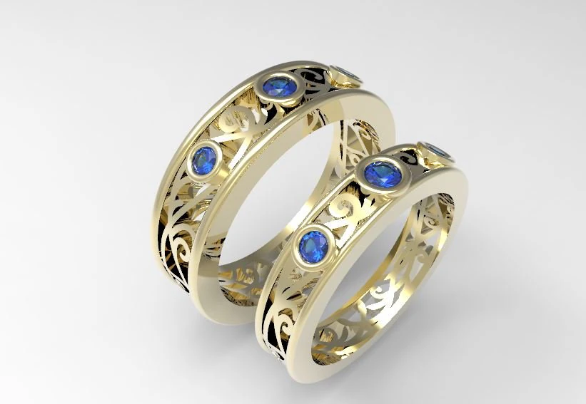 wedding bands 3D Print Model .c4d .max .obj .3ds .fbx .stl .blend 