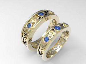 wedding bands Modelo de Impressão 3D