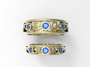wedding bands Modèles 3D en vedette