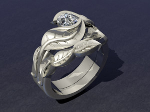 engagement ring and band 3D प्रिंट मॉडल