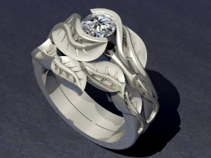 engagement ring and band 3D Print Model