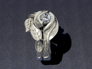 engagement ring and band Modèles 3D en vedette