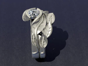 engagement ring and band 3D Print Model
