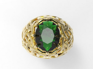 ring with oval stone 3D 프린트 모델