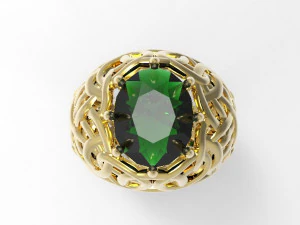 ring with oval stone 3D Print Model