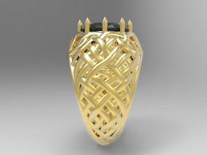 ring with oval stone 3D 프린트 모델