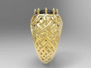 ring with oval stone 3D Print Model