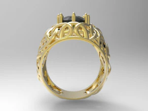 ring with oval stone 3D Print Model