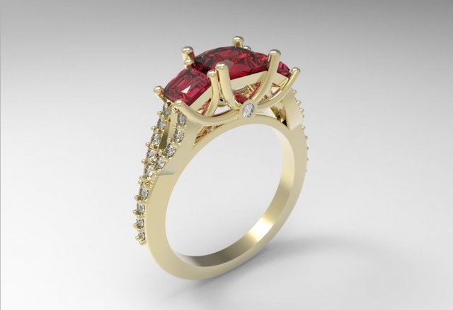 3 stone ring Modèles 3D en vedette .c4d .max .obj .3ds .fbx .stl .blend 
