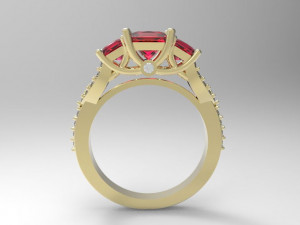 3 stone ring Modèles 3D en vedette