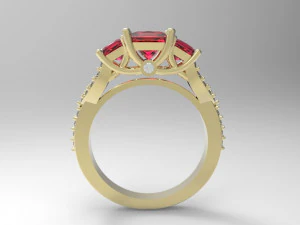 3 stone ring 3D Print Model