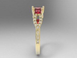 3 stone ring Modèles 3D en vedette