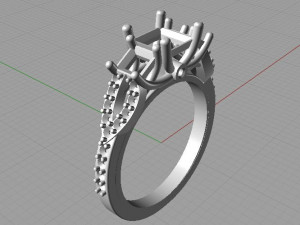 3 stone ring Modèles 3D en vedette