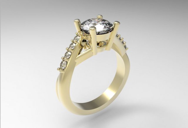 engagement ring 3Dプリントモデル .c4d .max .obj .3ds .fbx .stl .blend 